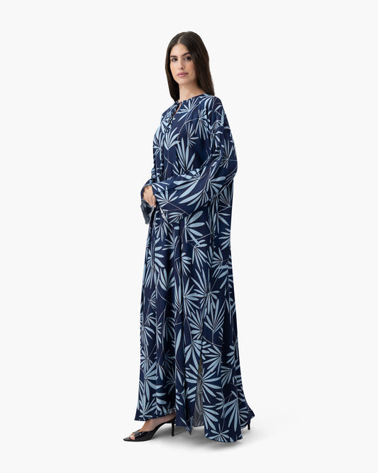 Printed Kaftan - Navy Palm