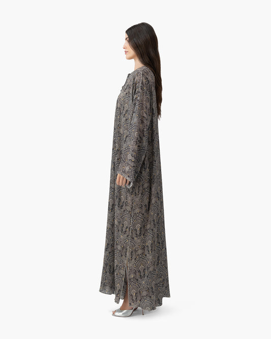 Printed Kaftan - Smoke Paisley