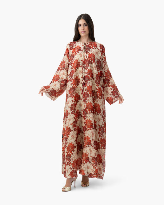 Printed Kaftan - Red Daisy