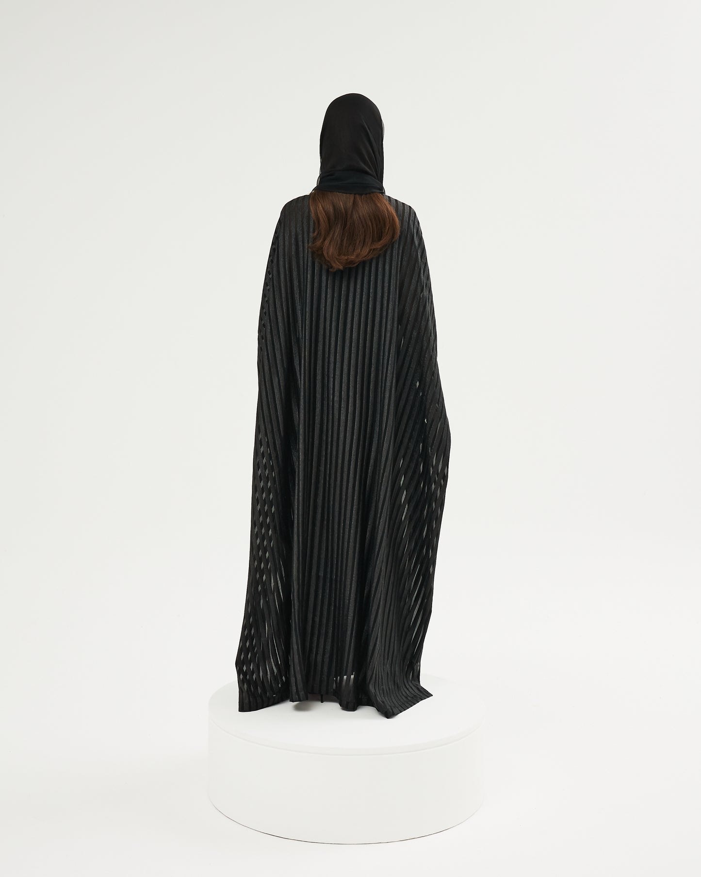 Occasional Abaya - Silver Shimmer Striped
