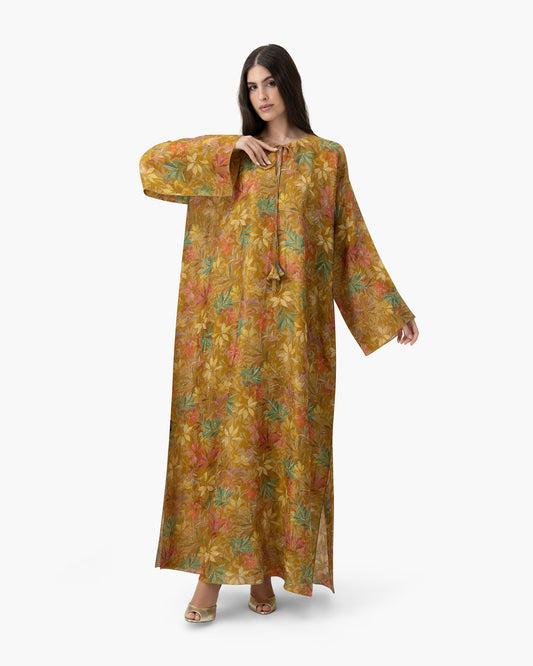 Printed Kaftan - Golden Foliage