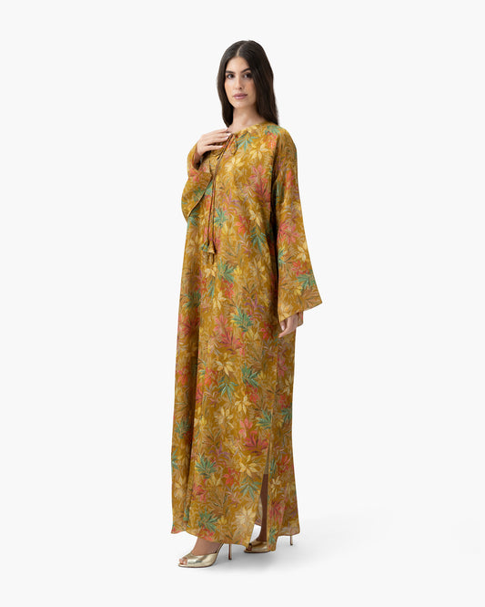 Printed Kaftan - Golden Foliage