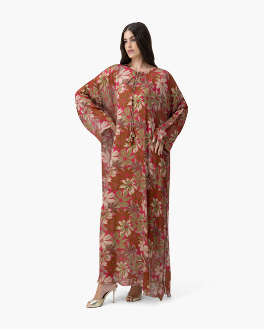 Printed Kaftan - Fuchsia Petal