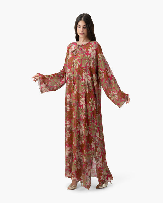 Printed Kaftan - Fuchsia Petal