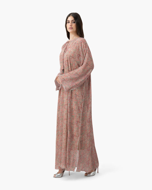 Printed Kaftan - Coral Paisley