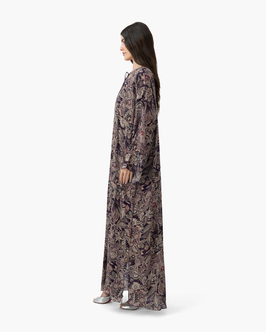 Printed Kaftan - Plum Garden