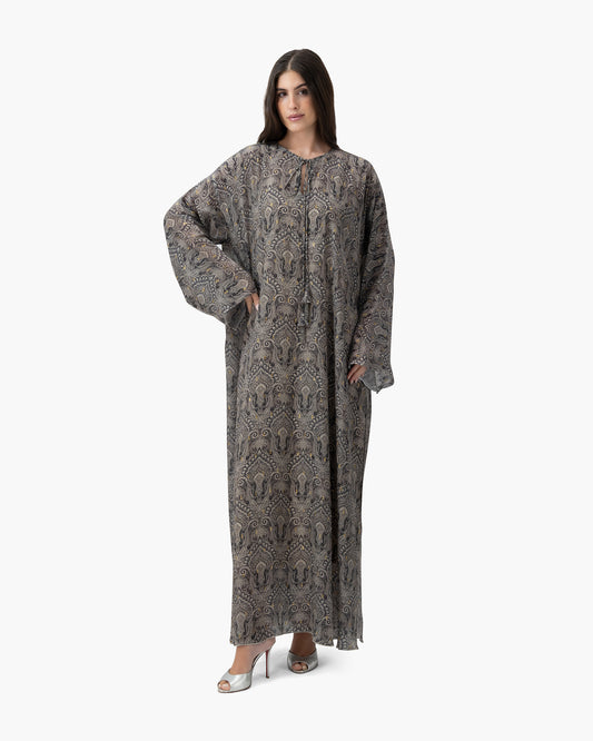 Printed Kaftan - Smoke Paisley