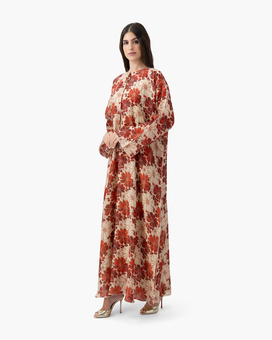 Printed Kaftan - Red Daisy