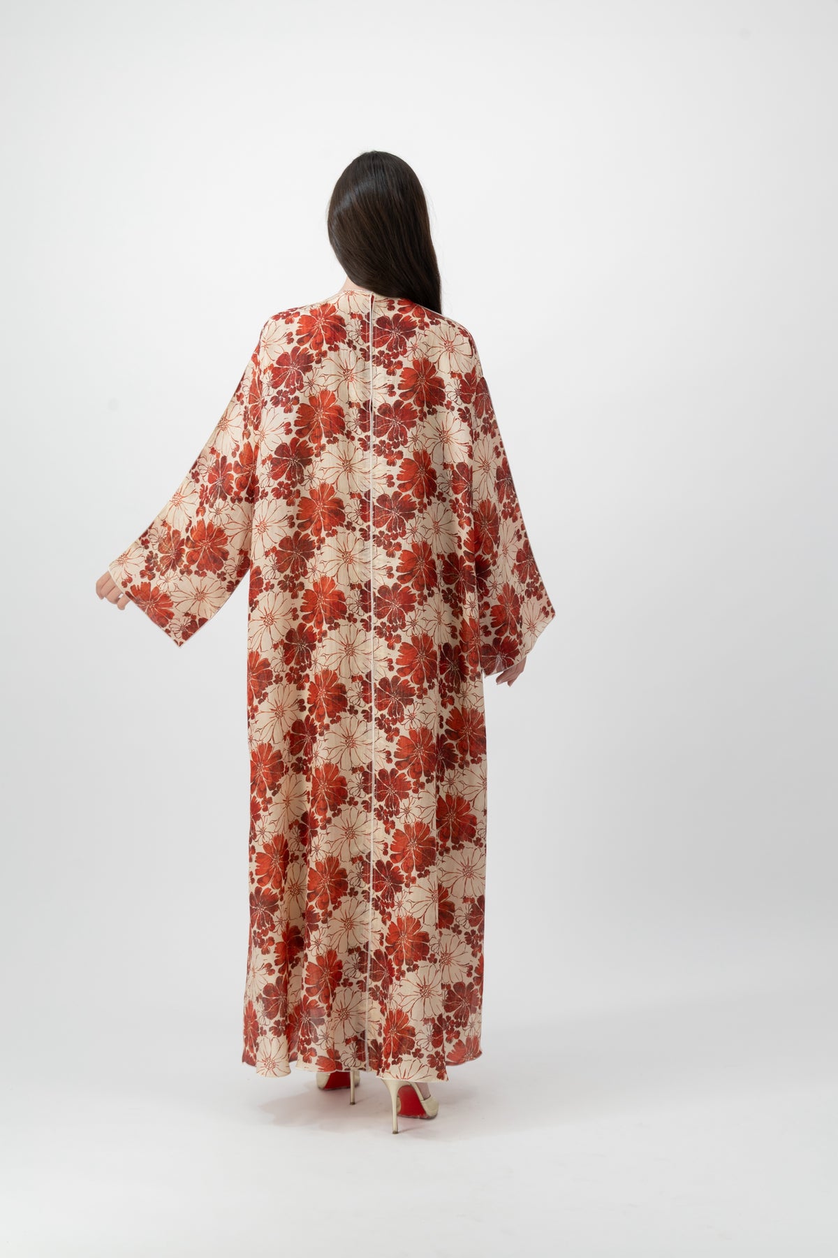 Printed Kaftan in Red Daisy by GREI