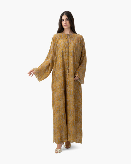 Printed Kaftan - Saffron Paisley