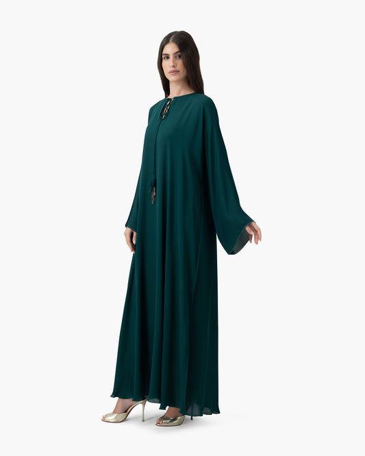 Silk Golden Kaftan - Green