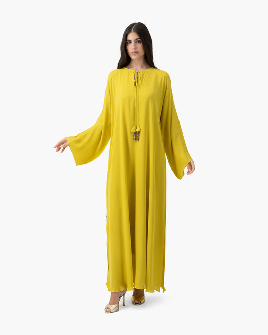 Silk Golden Kaftan - Yellow