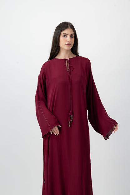 Silk Golden Kaftan in Ruby by GREI