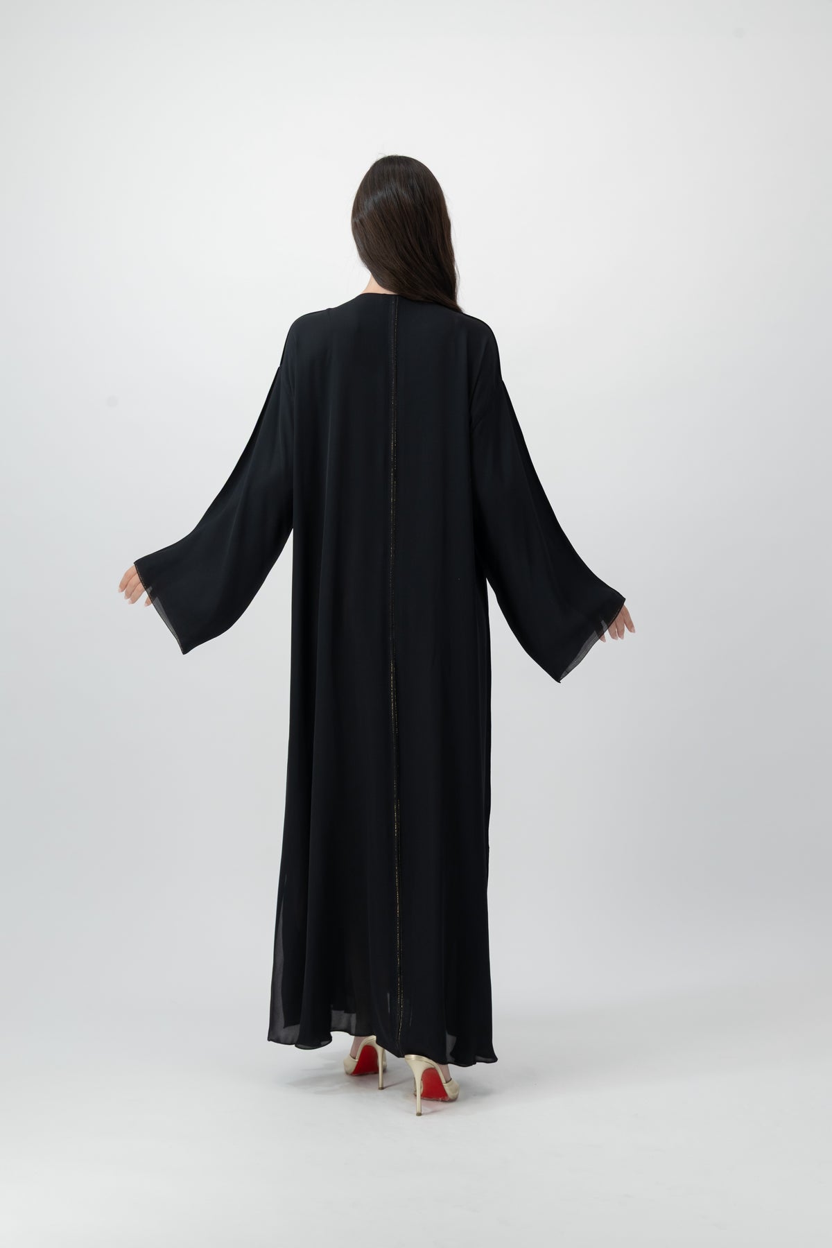 Silk Golden Kaftan in Black by GREI