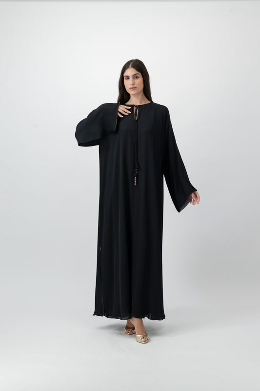 Silk Golden Kaftan in Black by GREI