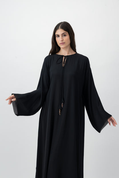 Silk Golden Kaftan in Black by GREI