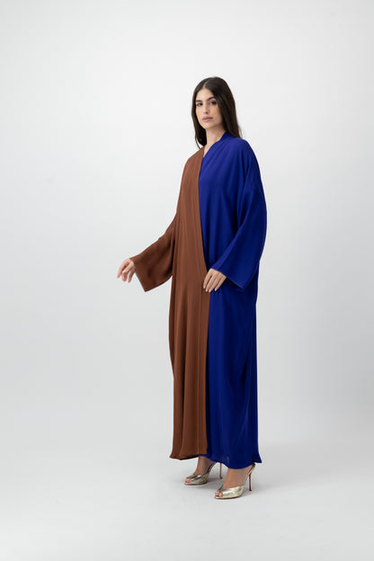 Silk Golden bisht abaya in Picante & Purple by GREI