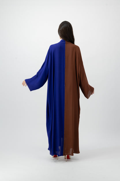 Silk Golden bisht abaya in Picante & Purple by GREI