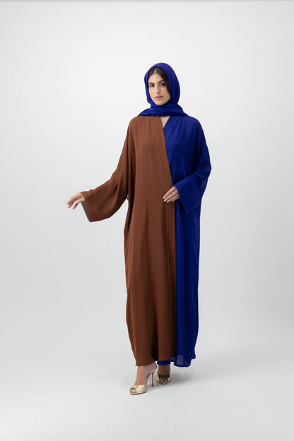 Silk Golden bisht abaya in Picante & Purple by GREI