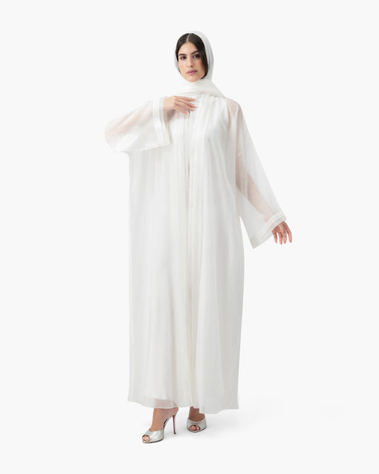 Feather Organza Crochet - White