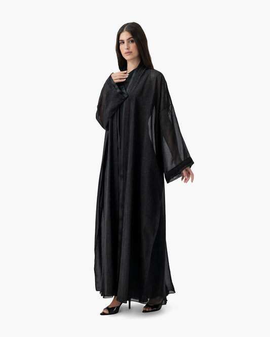 Feather Organza Crochet - Black